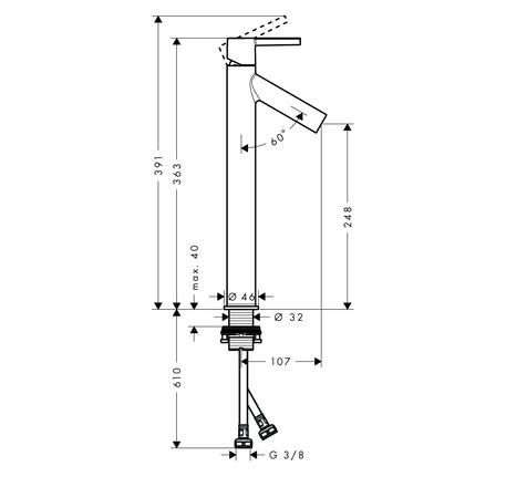 Vòi lavabo AXOR Starck 250 589.51.224
